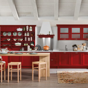 Többféle színben kapható az egyszerűbb törtfehér árnyalattól egészen a pirosig, sőt az ASOLO klasszikus konyhabútor megrendelhető antik, pácolt és csiszolt lakozott kivitelben is.
