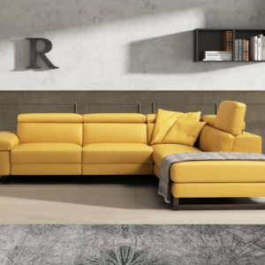 Candice relax kanapé modern stílusban sárga sarokváltozatban