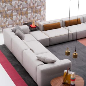 Az Alcazar design kanapé a moduláris kanapé világos színben hatalmas méretben felülről