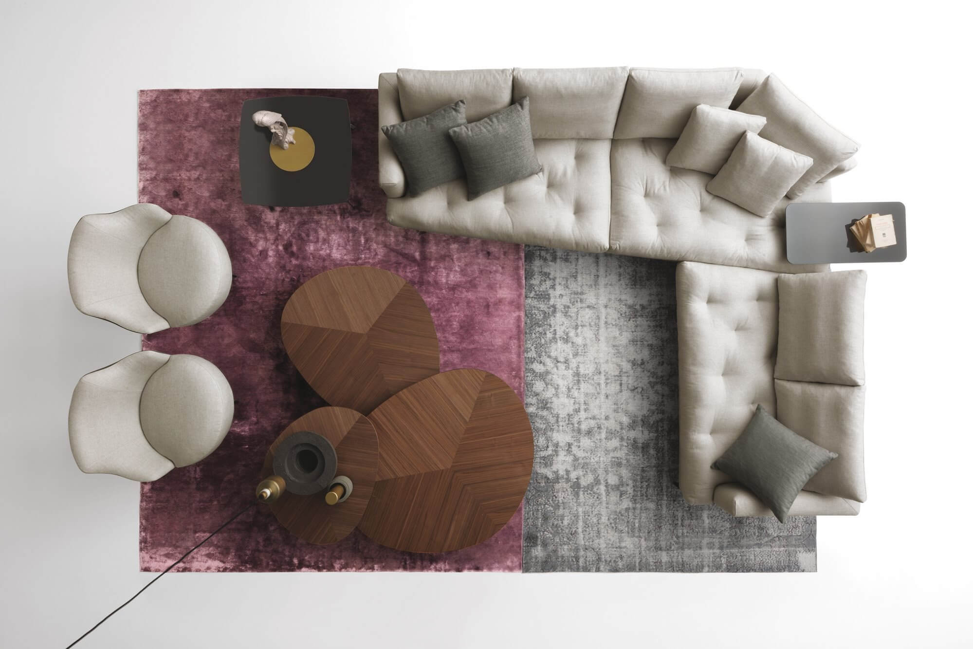 Alcove design kanapé felülről világos felülről
