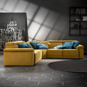 Comfort kitolható kanapé sárga színben