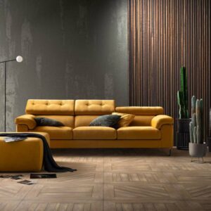 Step kitolható ülőfelületű kanapé sárga