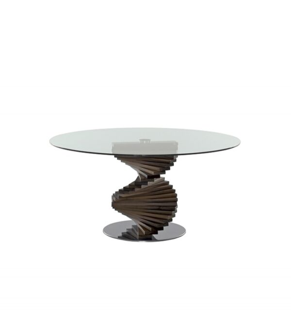 A Firenze asztal kivételes, egyedi spirál formájú alapjával gyönyörű esztétikai látványt nyújt.